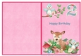 Little Deer 2nd birthday print and fold quick card
