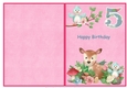 Little Deer 5th birthday print and fold quick card