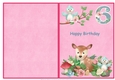 Little Deer 6th birthday print and fold quick card