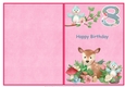 Little Deer 8th birthday print and fold quick card