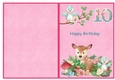 Little Deer 10th birthday print and fold quick card