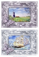 Sibsey Mill and Sailing Boat. 2 Butterfly framed card toppers