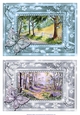 Summer Day and Bluebell wood. 2 Butterfly framed card toppers