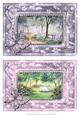 Bluebell Walk and Tea in the Garden. 2 Butterfly framed card toppers