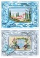 House in Provence and Cat by the Blue Door. 2 Butterfly framed card toppers