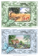 Poppy Fields and Country cottage garden. 2 Butterfly framed card toppers