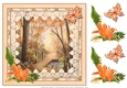 Woods in Autumn 8 x 8  Card topper with floral decoupage