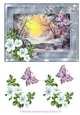Peaceful WInter Christmas Winter scene. Christmas card topper with decoupage
