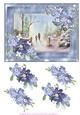 Winter 2 Christmas Winter scene. Christmas card topper with decoupage