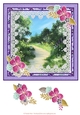 8x8 card topper Country Path with floral decoupage