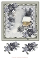 8x8 card topper Winter Cabin with floral decoupage