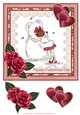 8x8 A Valentine Hug Valentine card topper with decoupage