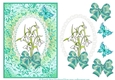 A5 Snowdrops and Butterfly card topper with decoupage
