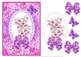 A5 Aquilegia and Butterfly card topper with decoupage