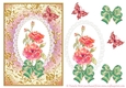 A5 Roses and Butterfly card topper with decoupage