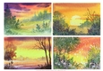 4 Sunset Mini watercolour toppers
