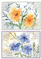 2 watercolour floral toppers with lace frames