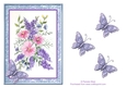Lilac, Roses and Butterflies. watercolour card topper with butterflies decoupage