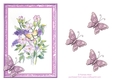 Dog roses and Butterflies. watercolour card topper with butterflies decoupage