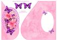 Over the Edge Tear Drop with Pink Clematis and Butterflies