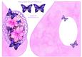 Over the Edge Teardrop Cerise Clematis with Butterflies