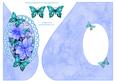 Over the Edge Tear Drop with Blue Clematis and Butterflies