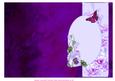 Purple Silk Quick Card with Butterfly and Pansies