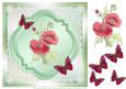 8x8 Watercolour Red Poppies with Butterflies Decoupage