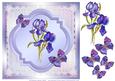 8x8 Watercolour Flowers Irises with Butterflies Decoupage