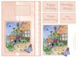Victorian Cottage with Cat and Butterflies with Sentiments