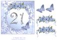 Butterflies and Flowers 21st Birthday Card