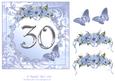 Butterflies and Flowers 30th Birthday/anniversary Card
