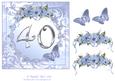 Butterflies and Flowers 40th Birthday or Anniversary Card