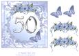 Butterflies and Flowers 50th Birthday or Anniversary Card