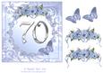 Butterflies and Flowers 70th Birthday or Anniversary Card