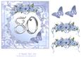 Butterflies and Flowers 80th Birthday or Anniversary Card