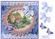 8x8 Vintage Cottage Garden with Butterflies and Bows