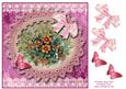 8x8 Vintage Nasturtiums with Lace and Butterflies