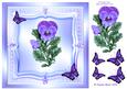 Pansies and Butterflies Decoupage Blue