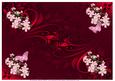 Red Scrolls and Apple Blossom Backing Sheet