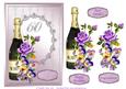 Champagne and Flowers 60th Birthday Decoupage Card. Comes W