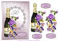 Champagne and Flowers 30th Birthday Decoupage Card