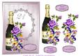 Champagne and Flowers 21st Birthday Decoupage Card