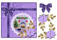 8x8 Cat by the Fire with Poinsettia and Bow Decoupage
