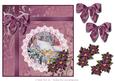 8x8 Cottage in Snow with Bow and Poinsettia Decoupage