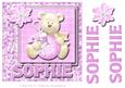 8x8 Baby's Christmas Name Card Sophie with Decoupage
