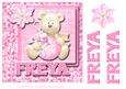 8x8 Baby's Christmas Name Card Freya with Decoupage