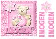 8x8 Baby's Christmas Name Card Imogen with Decoupage