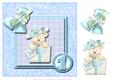 8x8 Blue Birthday Bear 1st Birthday with Decoupage