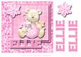 8x8 Baby's Christmas Name Card Ellie with Decoupage